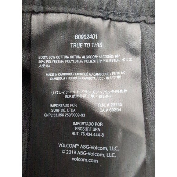 Volcom Chino Micro Short Womens 30 Black Athleisure Beach Casual Skater - Picture 6 of 9